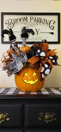 Light Up Pumpkin Centerpiece 19"x13"
